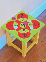 Turn a wooden table into a aim and drop wooden game