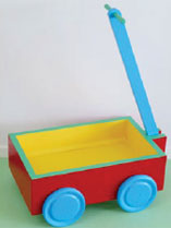 Repaint an old wooden toy cart