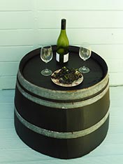 Turn an old wine barrel into a funky table