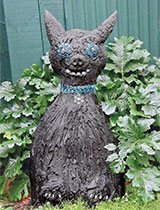 How to mould a concrete scary cat ornament