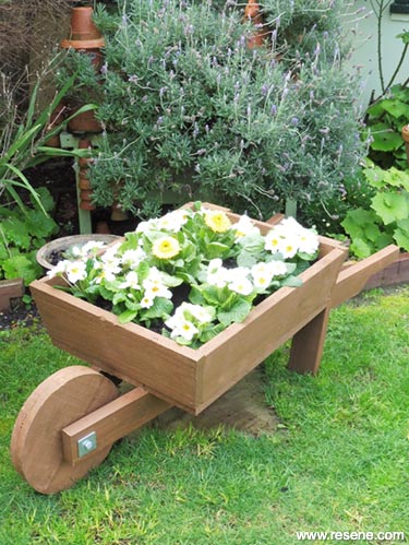 Wooden wheelbarrow Planter 

