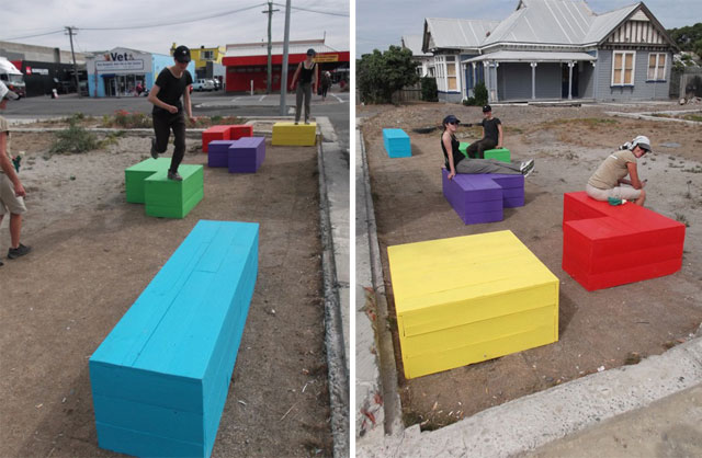 Colourful outdoor seating