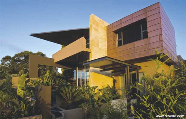 Exterior of the eco-designed house in Sydney