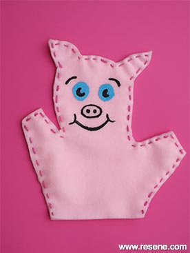 Make a glove puppet pig
