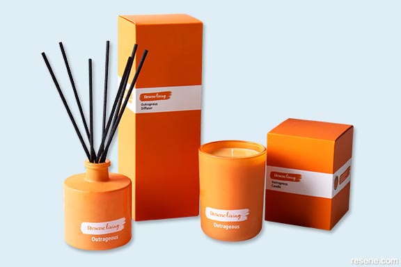 The Resene Living Colour Block range - candles and diffusers