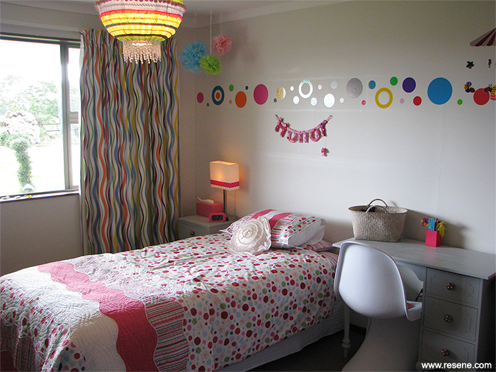 Spots and stripes for a girl's room