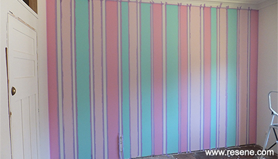 Striped feature wall