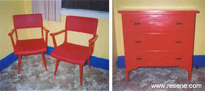 Chairs that are bright and bold in Resene Flame Red