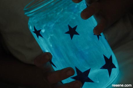 Detail of lantern -  glow jar lantern