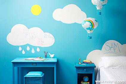 Painted clouds wall design