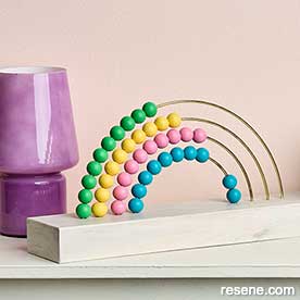 DIY rainbow abacus