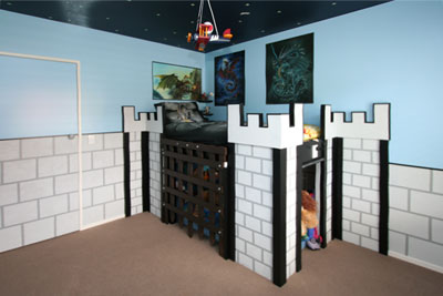 Funky castles themed kid's bedroom