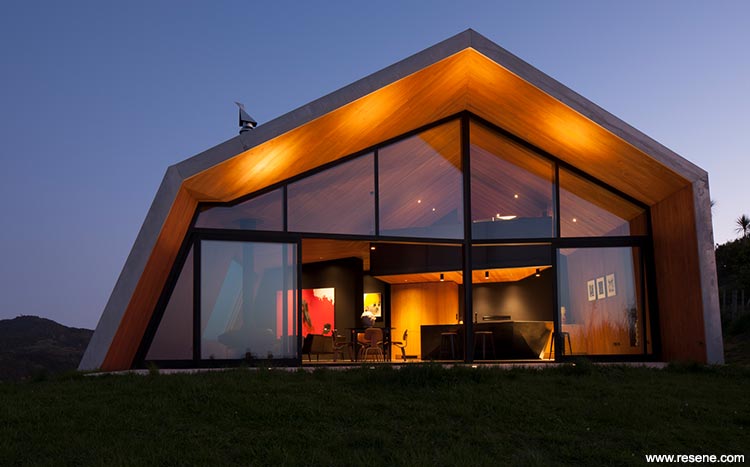 The Crossing is a private home built on the original cattle tablelands overlooking Pakiri Beach