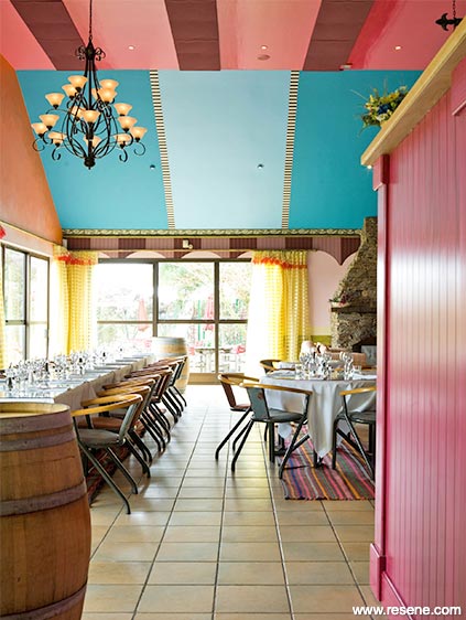 Colourful restaurant interior