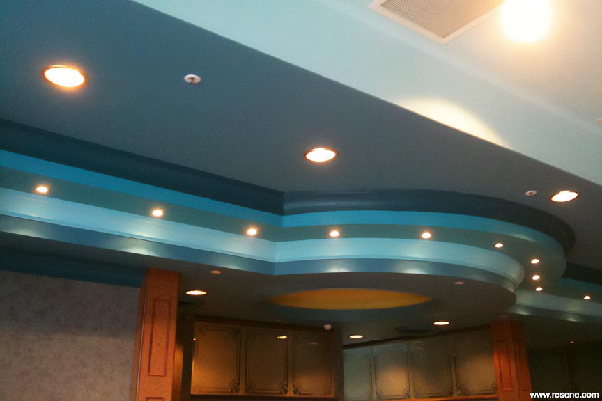 Blue restaurant interior