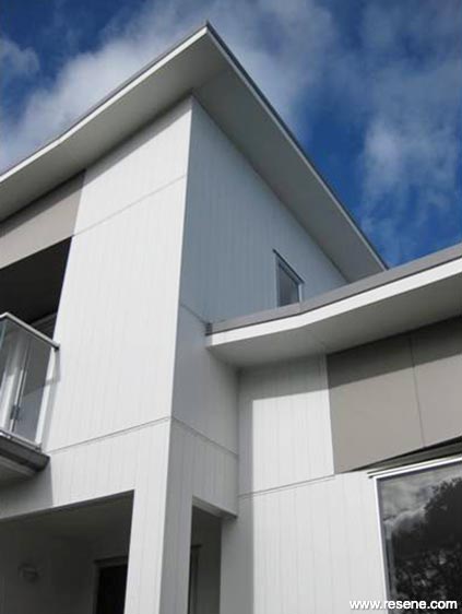 White and grey home exterior