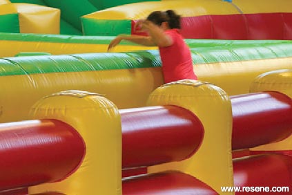 Colourful bouncy house