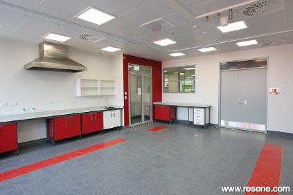 Red and white teaching labs