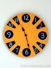 Turn a simple wall clock into a bright and funky feature