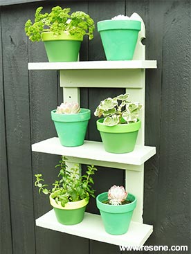 Paint garden shelves
