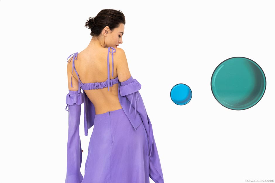 Dress by Zarina Draver - symbolism of violet 