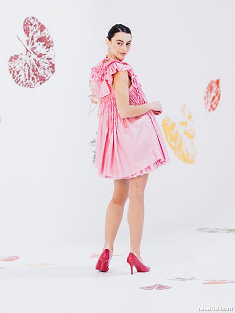 A textural pink dress by Bodeen Stewart