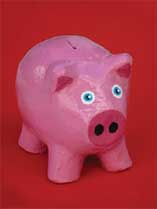 Paint a pink piggy bank