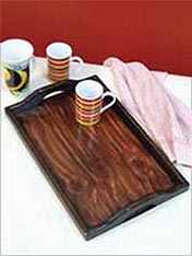Use a selection of Resene Waterborne Colorwood Testpots to emphasise the grain in a plain wooden tray.