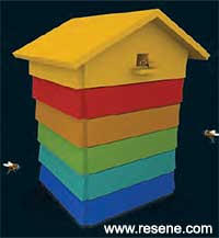 Coloured Bee hives help bees find their own hive