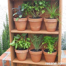 Build rustic herb shelves for your garden