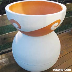 Decorated garden pots