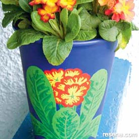 Painted pots for flowers