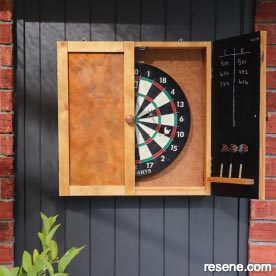 DIY dartboard cabinet 