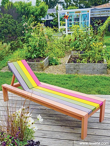 Build a sun lounger for your garden or deck.
