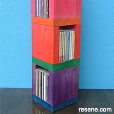 Decorated CD storage tower