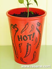 Paint a hot chilli pot planter 