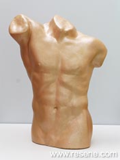 Make a metallic painted masterpiece torso sculpture