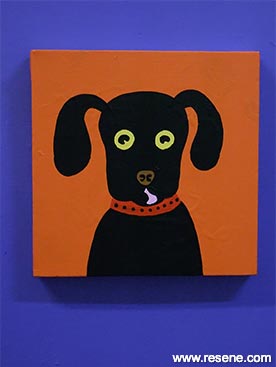 Create a cute dog painting
