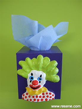 Make a clown tissue holder