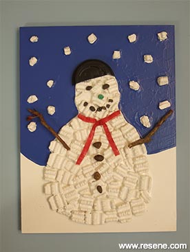 Make a snowman callage picture