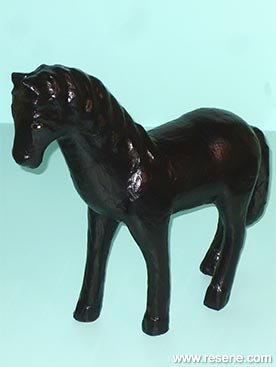 Paint a paper maché pony - black beauty