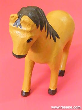 Paint a paper maché pony
