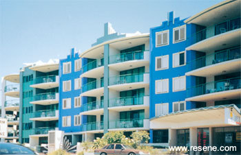 Durable and non fading Resene paints for residential seaside units  
