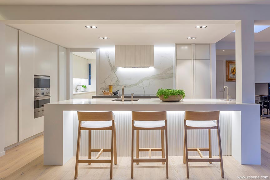 Kitchen task lighting is executed beautifully in this kitchen