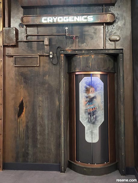 An aged metal effect on this ‘cryo chamber'