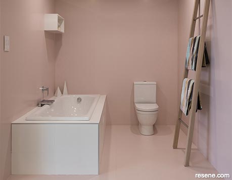 Showroom floor in Resene Blanched Pink