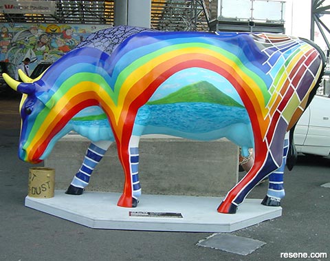 Resene Rainbow Cow - Auckland Cow Parade