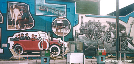 Mural on the wall of the Opunake Theatre Wall