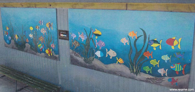 Rewarewa School aquatic themed mural