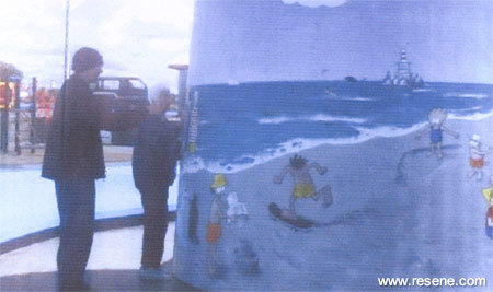 Mural at the New Brighton Children's Play Area 'Whale Pool' 